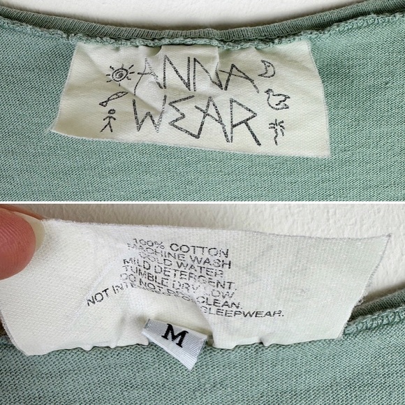 Vintage Sage Green Painted Stamped Tunic - Picture 3 of 9